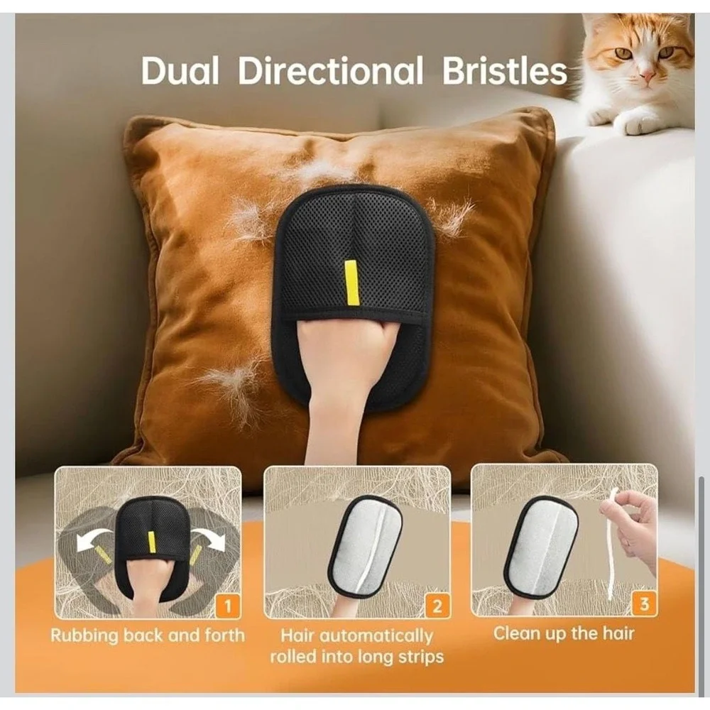 Shedly Sweep Pro 2-Pack Reusable Electrostatic Pet Hair Removal Gloves